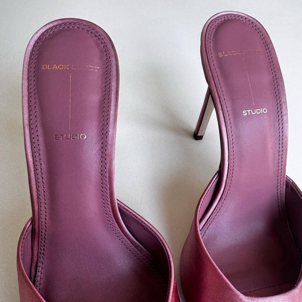 Black Suede Studio Dusty Rose/Pink Mules 8.5 - Picture 2 of 7